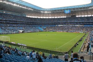 Fachada da Arena do Grêmio, em Porto Alegre