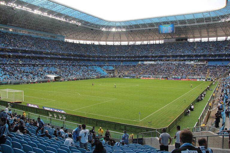 Fachada da Arena do Grêmio, em Porto Alegre