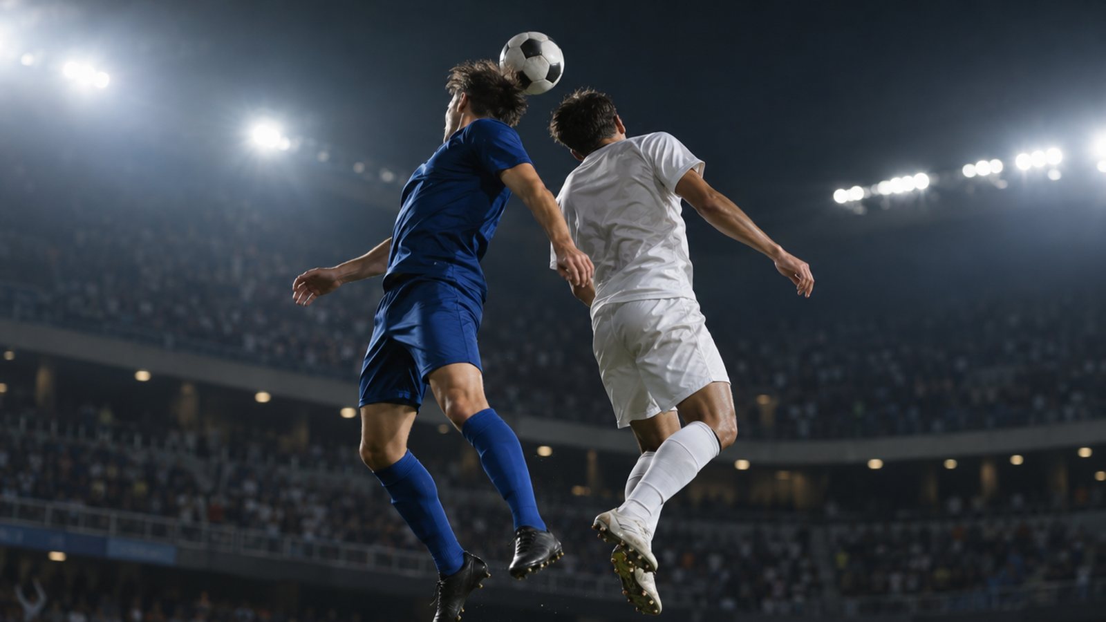 Disputa de bola aérea em confronto direto entre dois clubes