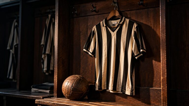 Camisa alvinegra antiga pendurada em vestiário, homenagem aos ídolos do ABC